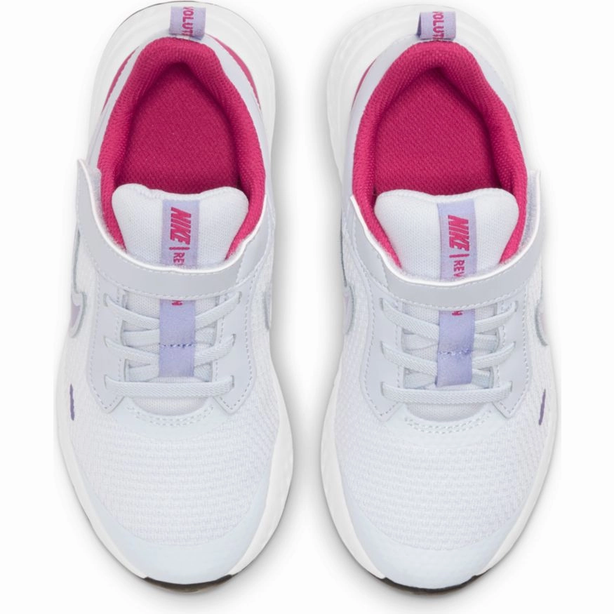 Nike Football Grey/Purple Pulse/Fireberry Revolution 5 Children??s Sneaker