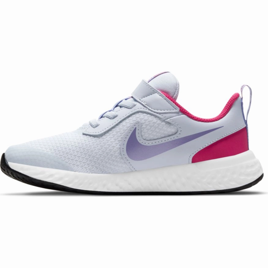 Nike Football Grey/Purple Pulse/Fireberry Revolution 5 Children??s Sneaker