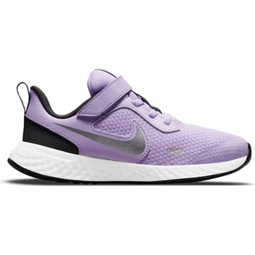 Nike Lilac/Metallic Silver Revolution 5 Children??s Sneaker