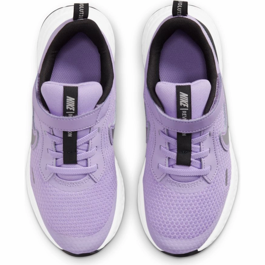 Nike Lilac/Metallic Silver Revolution 5 Children??s Sneaker
