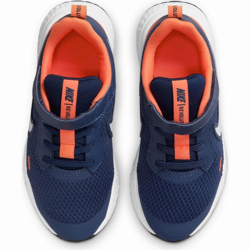 Nike Midnight Navy/Orange Revolution 5 Children??s Sneaker