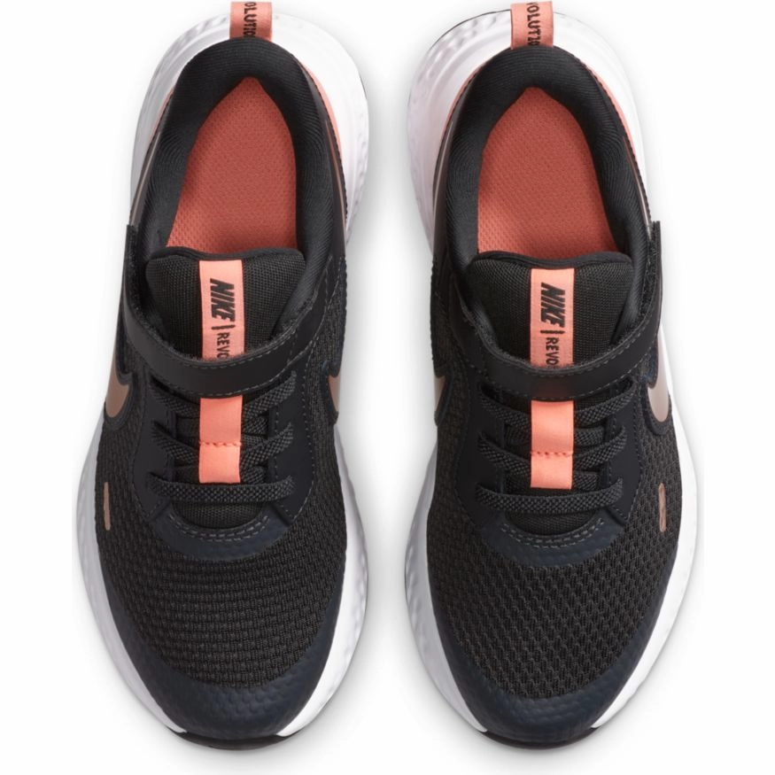 Nike Smoke Grey/Metallic Red Bronze Revolution 5 Children??s Sneaker