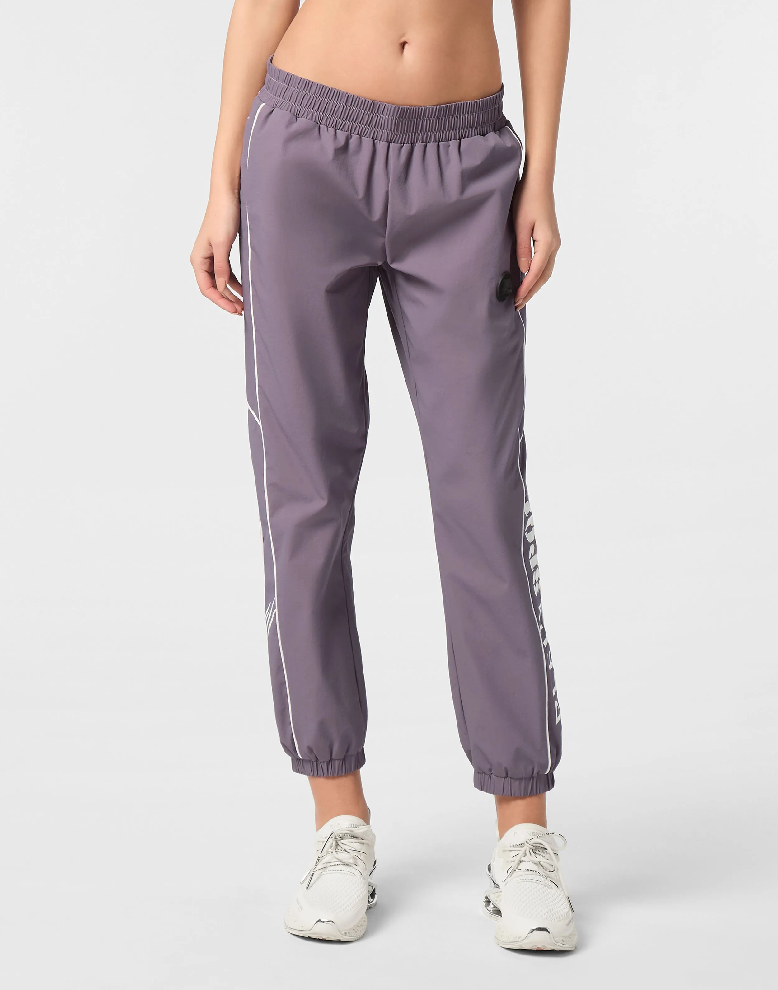 Nylon Loose Fit Piping Jogging Pants Scratch