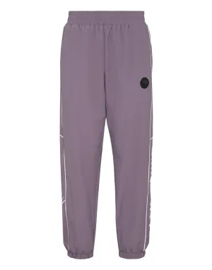 Nylon Loose Fit Piping Jogging Pants Scratch