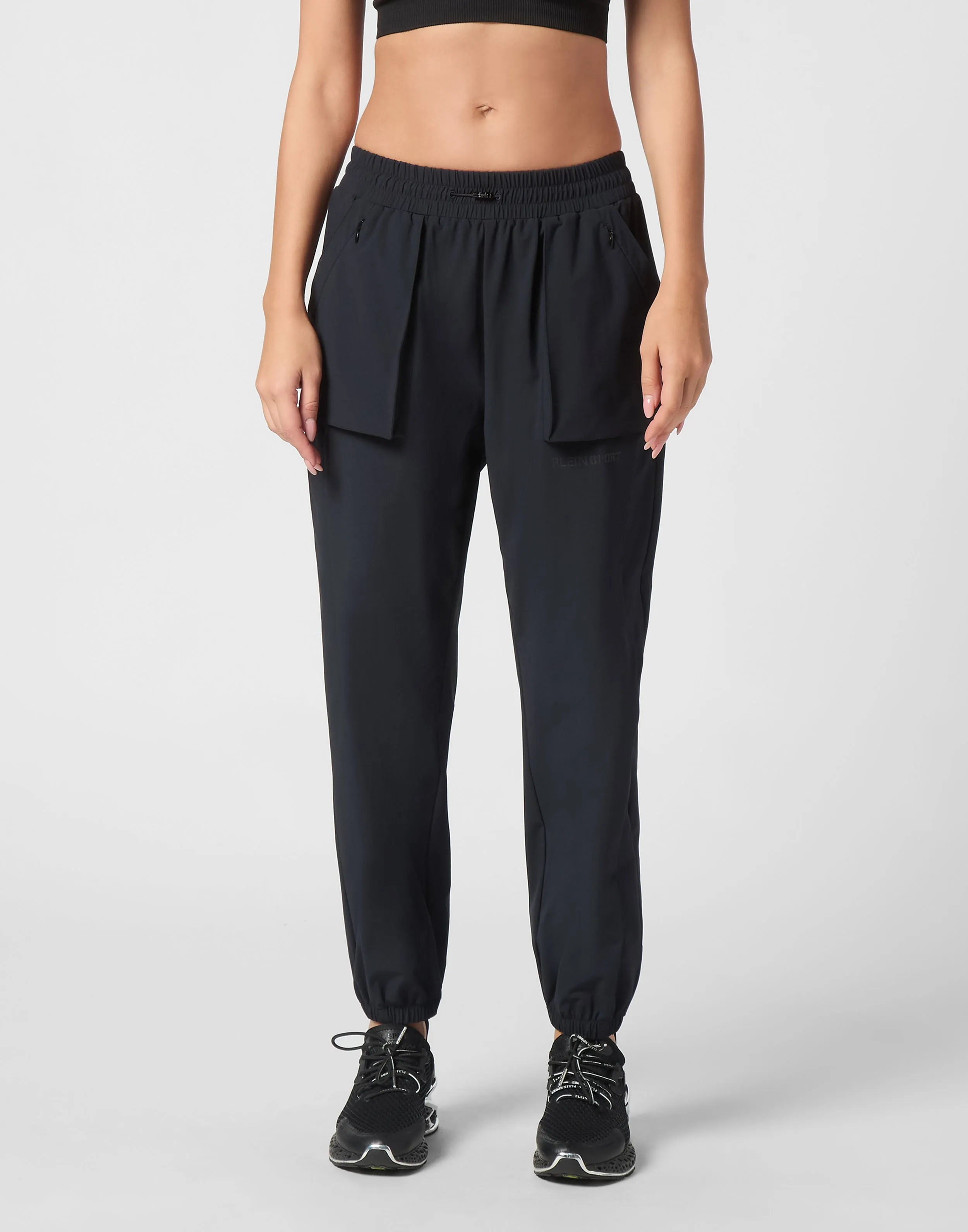 Nylon Stretch High Waisted Jogging Pants