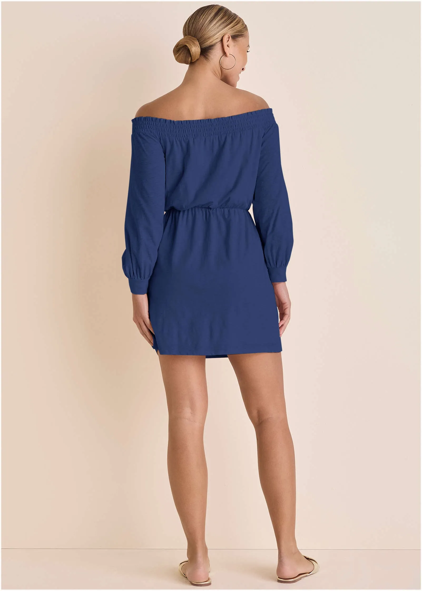 Off-The-Shoulder Mini - Dark Blue
