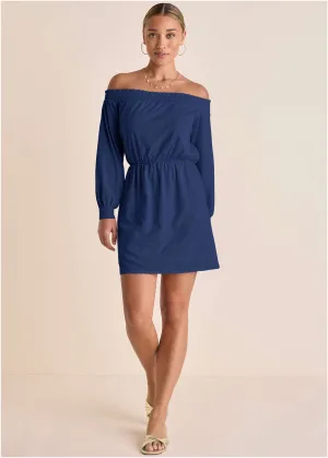 Off-The-Shoulder Mini - Dark Blue