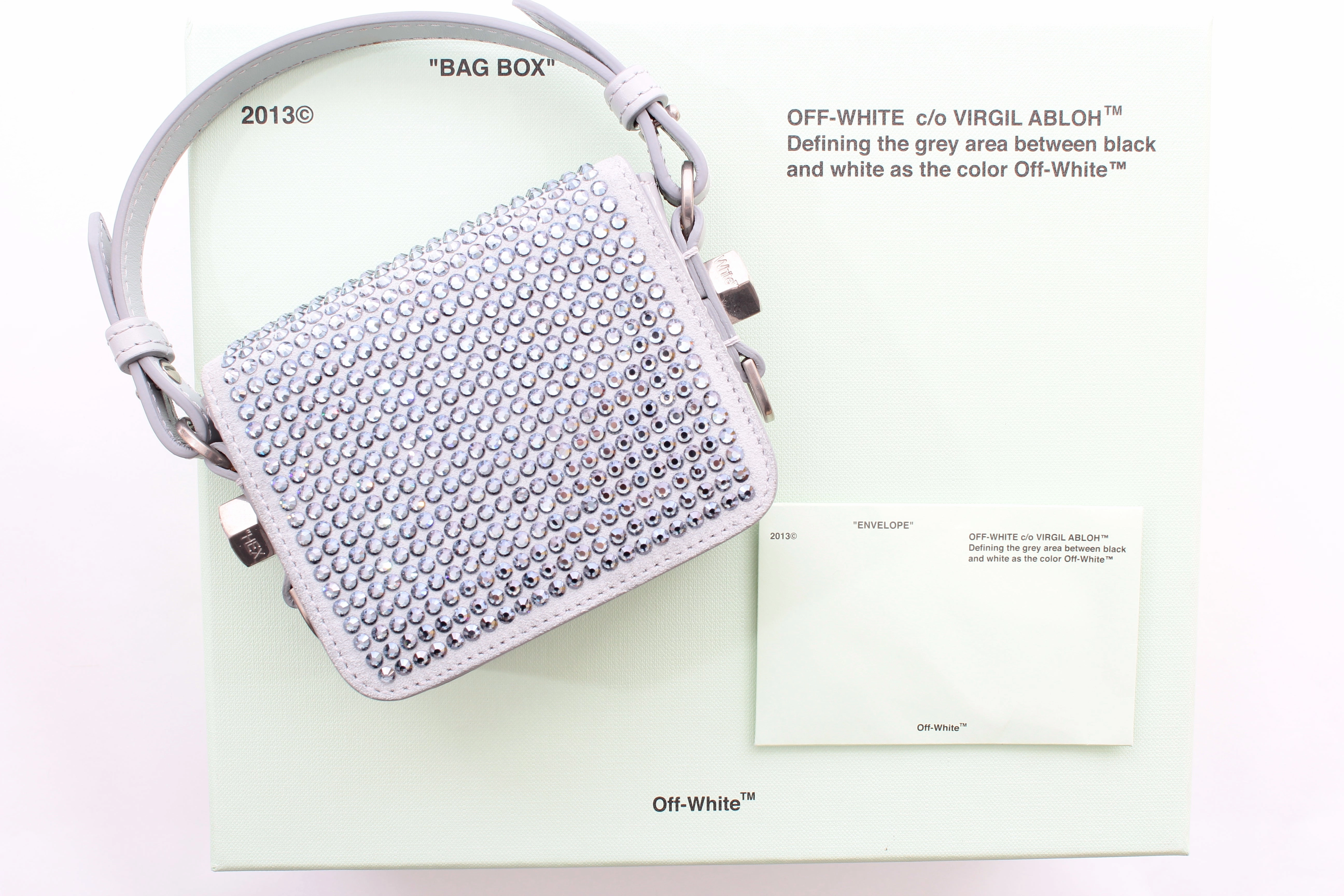 Off-White Baby Binder Crystal-Embellished Flap Bag