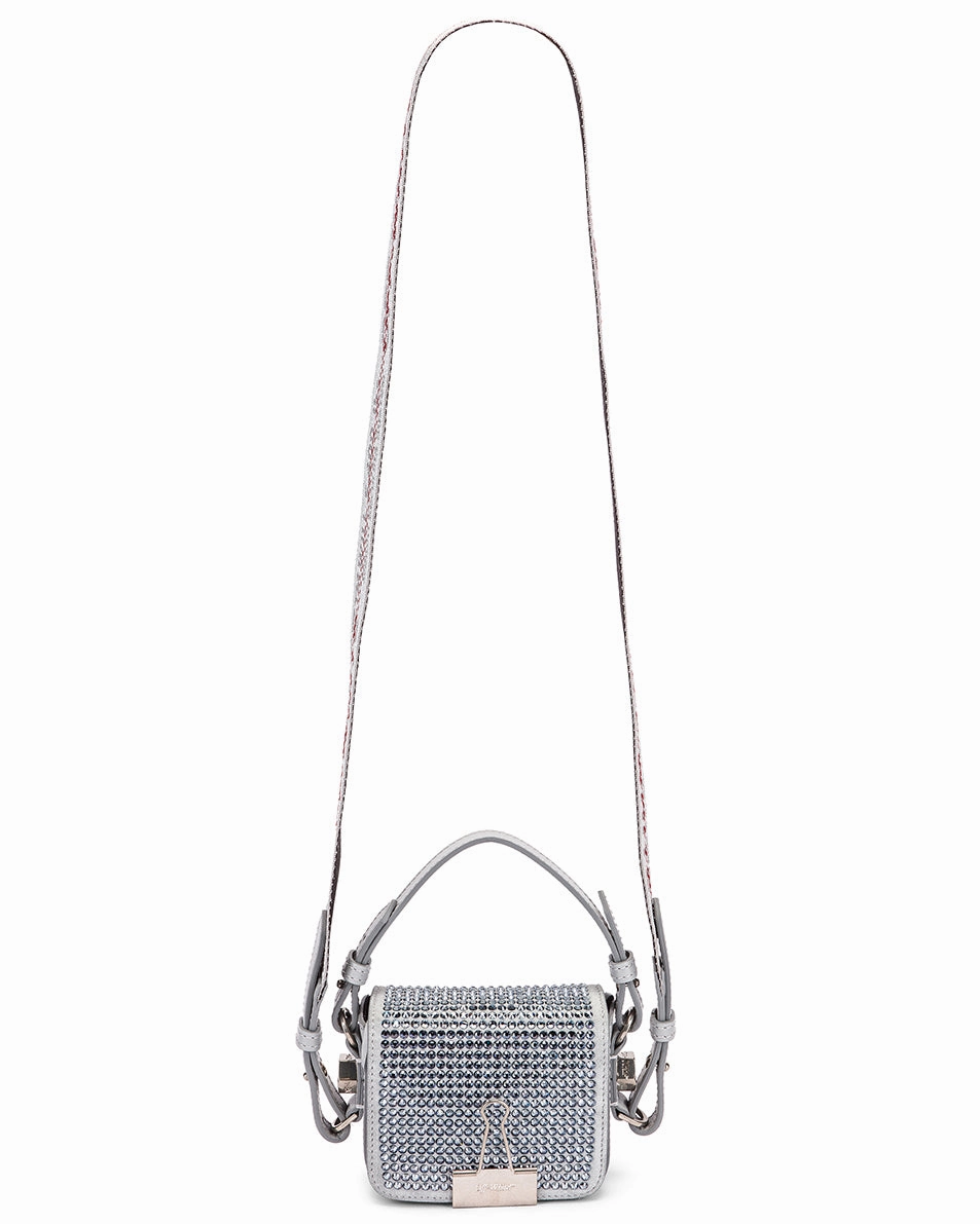 Off-White Baby Binder Crystal-Embellished Flap Bag