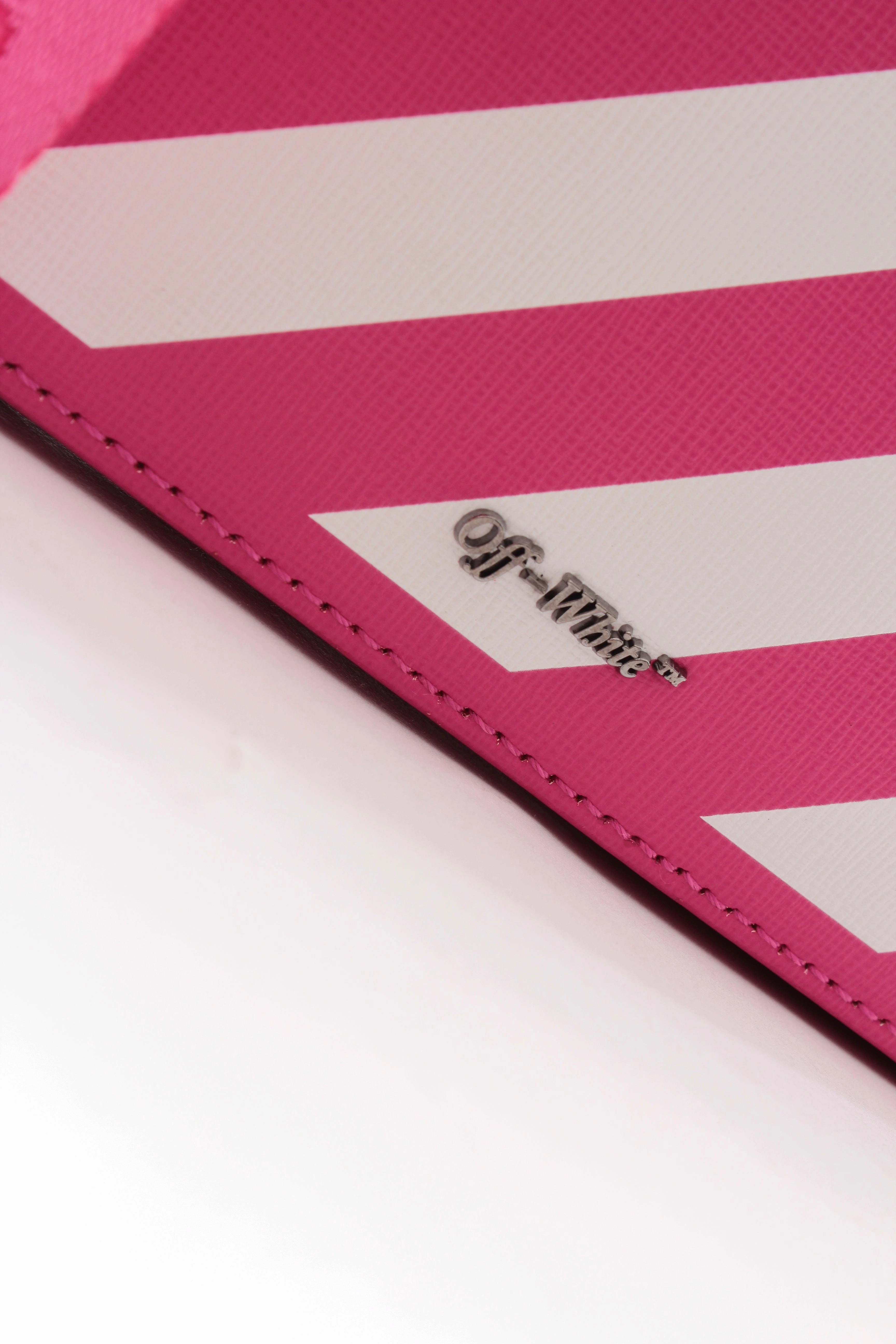 Off-White Diagonal Striped Leather Shoulder and Belt Bag