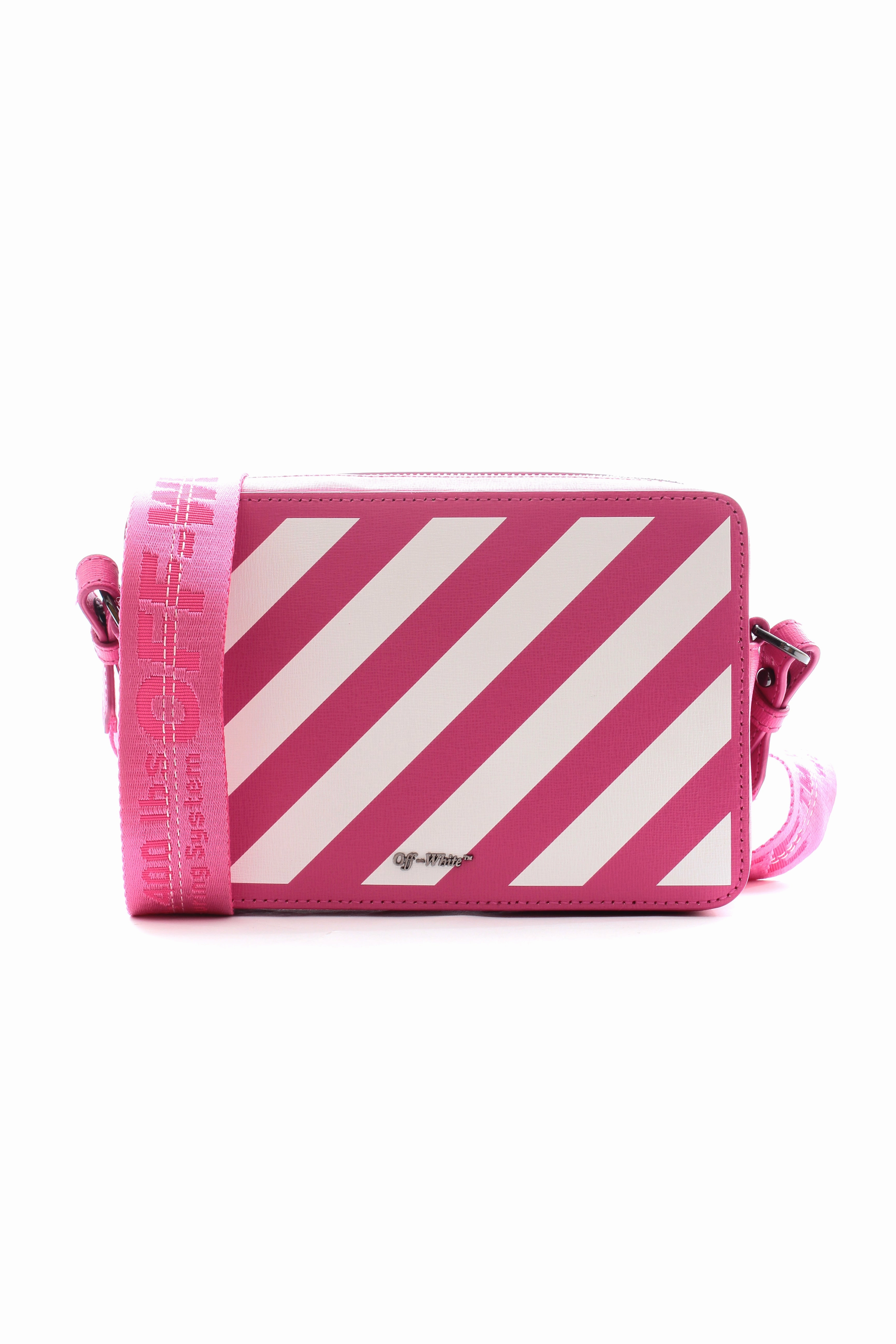 Off-White Diagonal Striped Leather Shoulder and Belt Bag