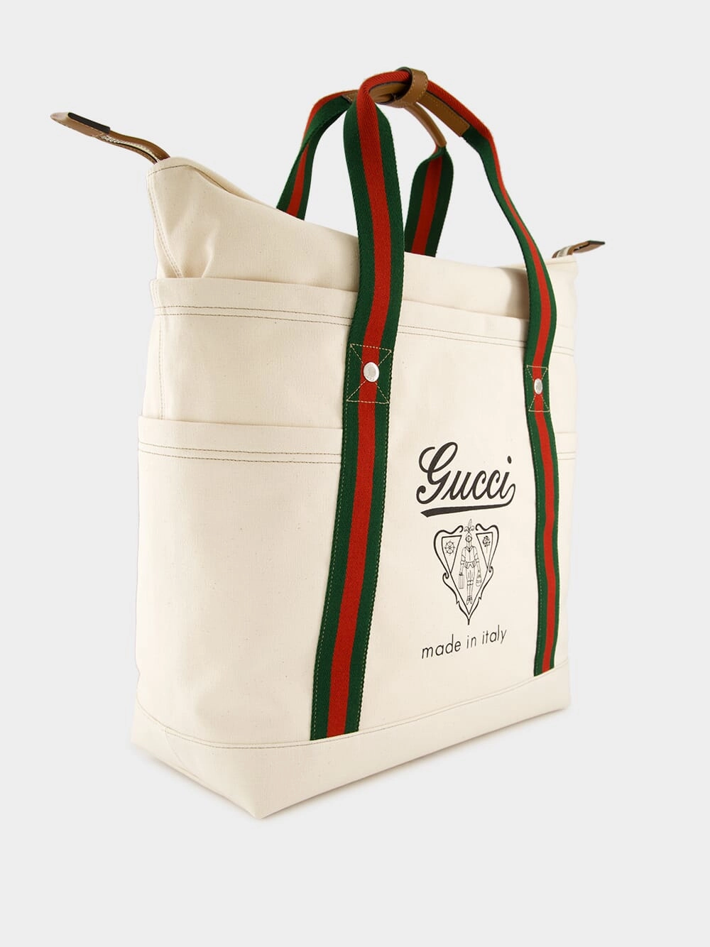 Off-White Medium Printed Canvas Bag with Web