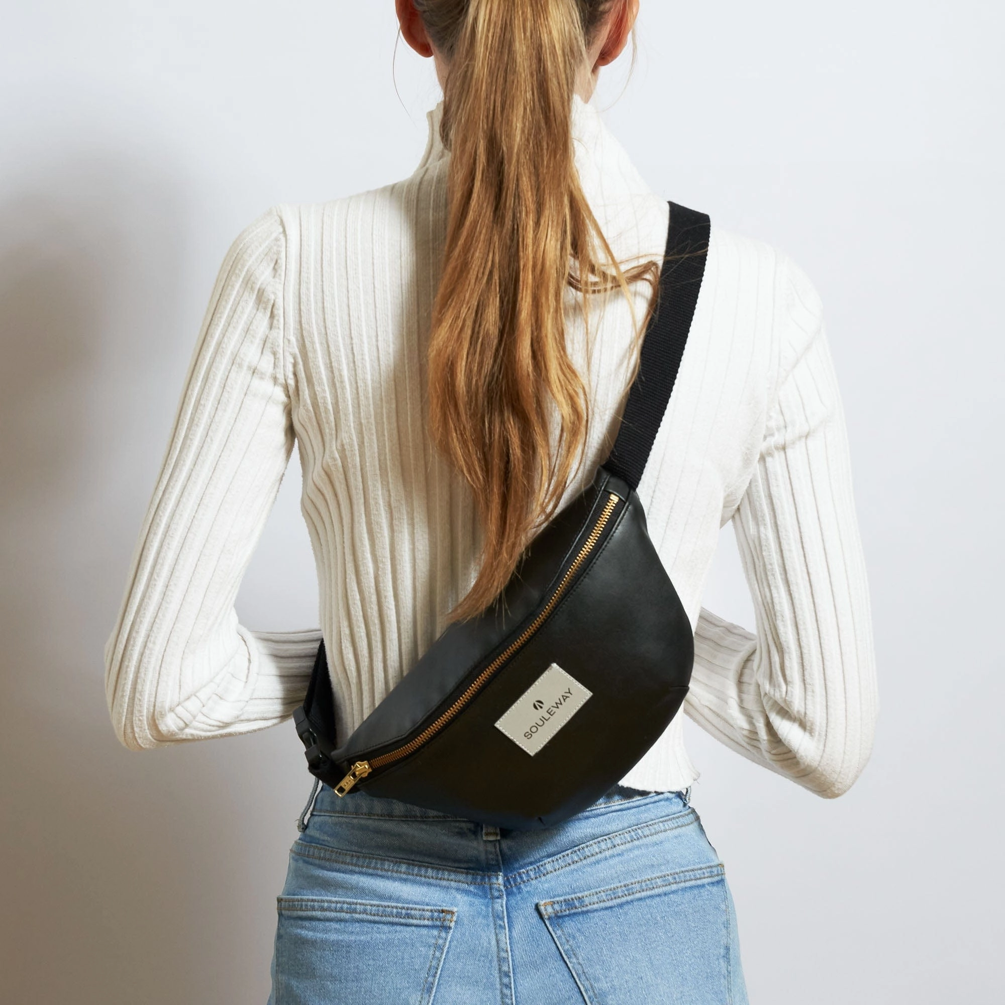 Oleatex Vegan Olive Leather Bum Bag | Black