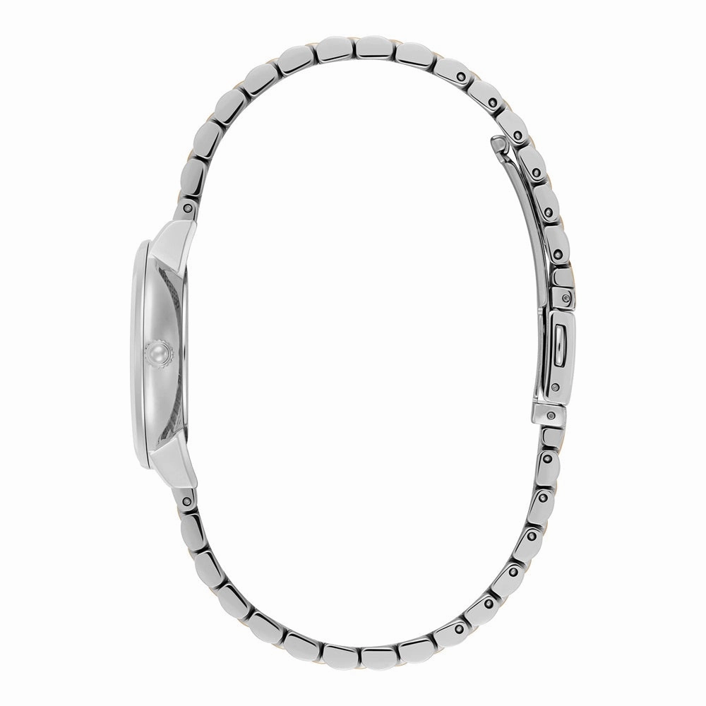 Olivia Burton Signature Honeycomb Ultra Slim Dove Grey Ladies Two Tone Watch 24000265