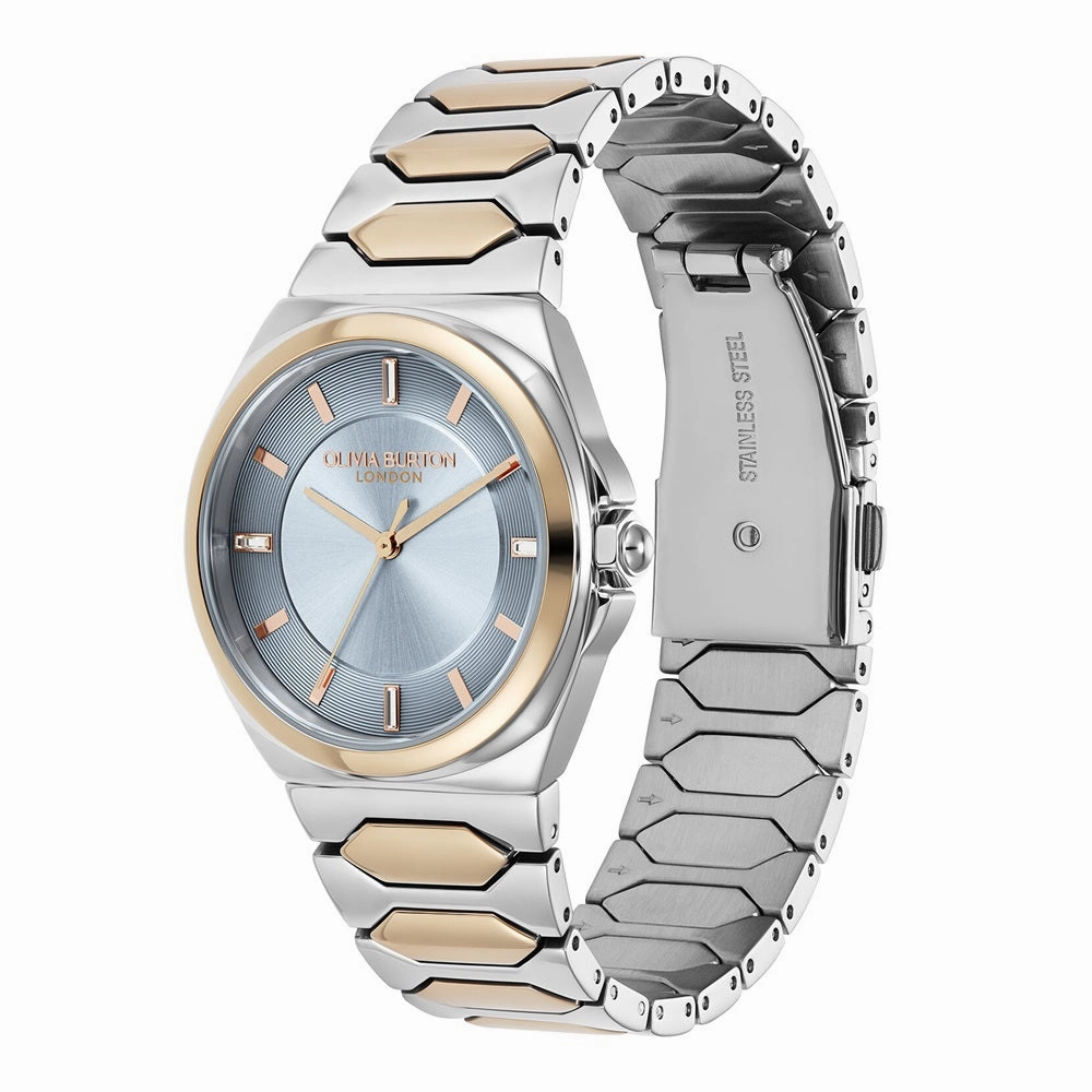Olivia Burton Sports Luxe Lustre Chalk Blue Two Tone Ladies Watch 24000204