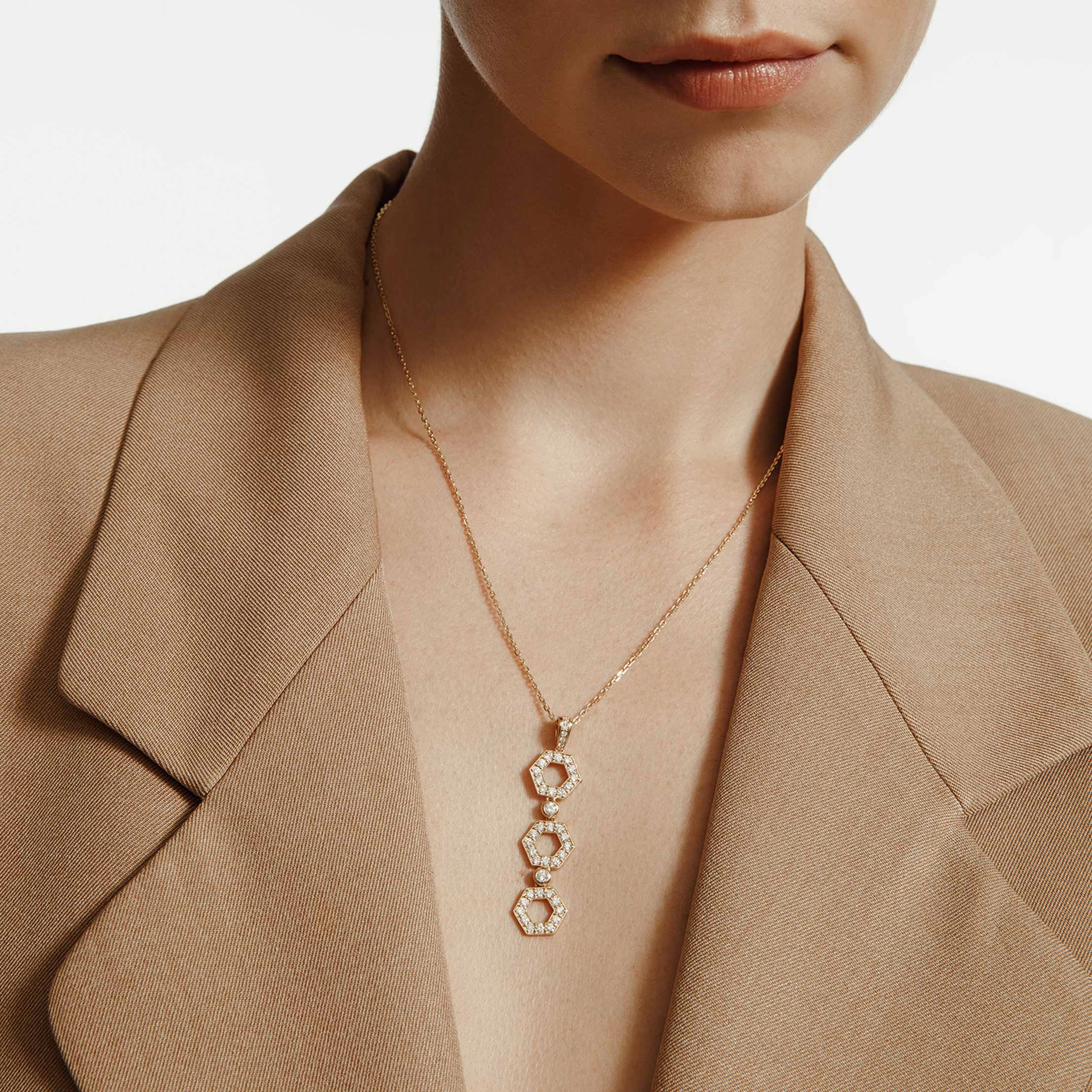 Pav Hex Infinity Pendant P506