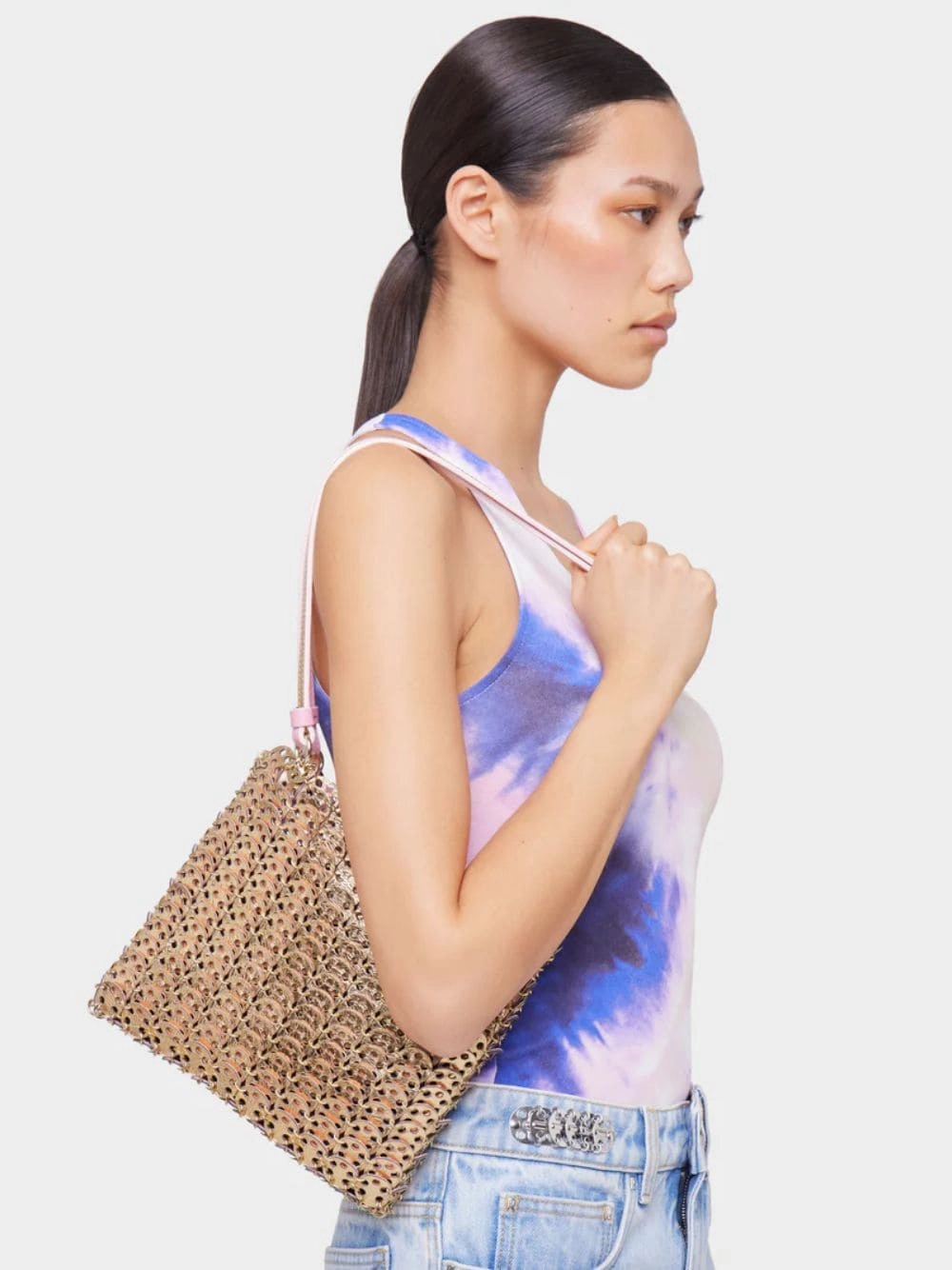 Pink and Gold 1969 Leather Flip Bag