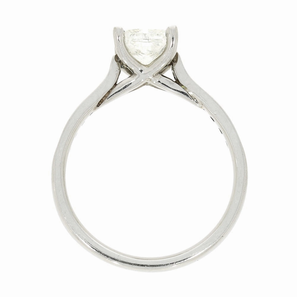 Platinum 1.05cts Solitaire Ring Princess Cut Centre Diamond