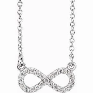 Platinum 1/10 CTW Natural Diamond Infinity 16 1/2" Necklace