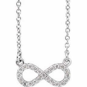 Platinum 1/10 CTW Natural Diamond Infinity 16 1/2" Necklace