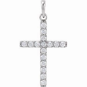 Platinum 1/4 CTW Natural Diamond Cross Pendant