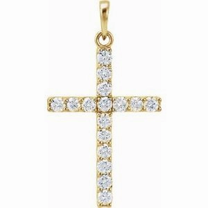 Platinum 1/4 CTW Natural Diamond Cross Pendant