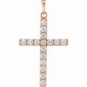 Platinum 1/4 CTW Natural Diamond Cross Pendant