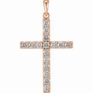 Platinum 1/4 CTW Natural Diamond Cross Pendant