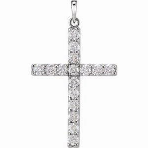 Platinum 1/4 CTW Natural Diamond Cross Pendant