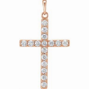 Platinum 1/4 CTW Natural Diamond Cross Pendant