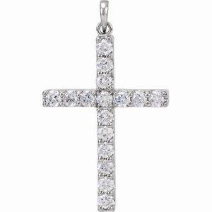 Platinum 1/4 CTW Natural Diamond Cross Pendant