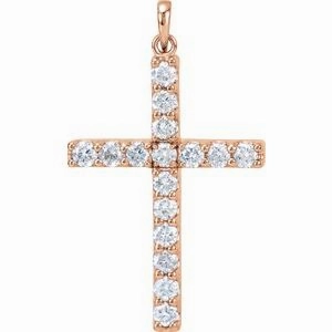 Platinum 1/4 CTW Natural Diamond Cross Pendant