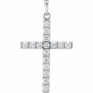 Platinum 1/4 CTW Natural Diamond Cross Pendant