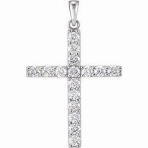 Platinum 1/4 CTW Natural Diamond Cross Pendant