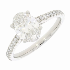Platinum 1.55cts Lab Grown Diamond Oval Cut Solitaire Ring