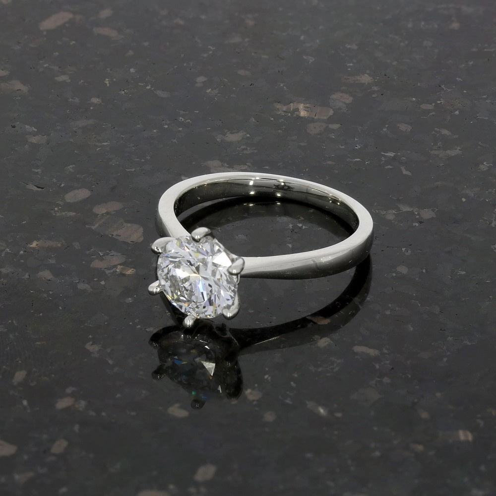 Platinum 1.80ct Brilliant Cut Lab Grown Diamond Solitaire Ring D VS2