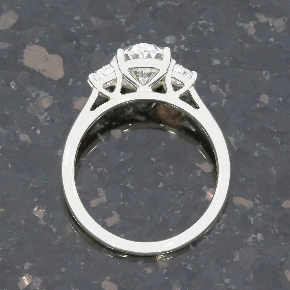 Platinum 2.09cts Lab Grown Diamond Oval Cut Dress Ring