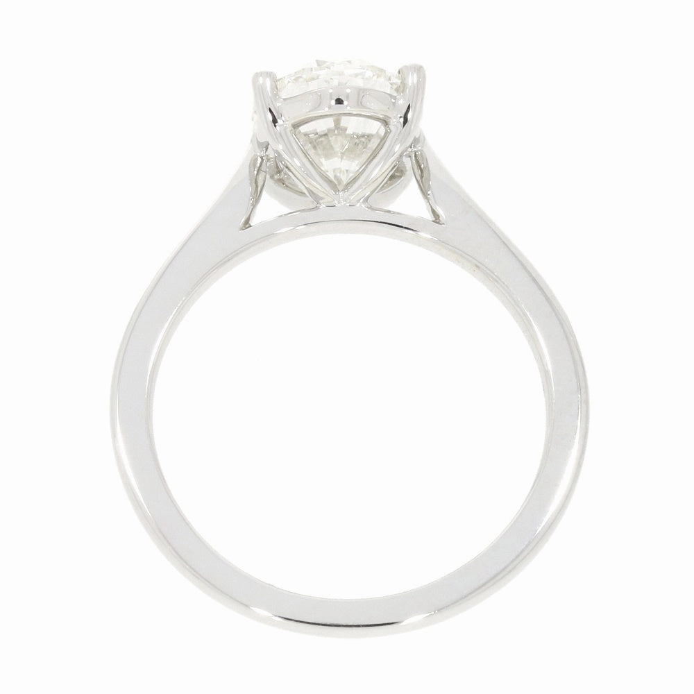 Platinum 2.56ct Oval Brilliant Cut Lab Grown Diamond Solitaire Ring G VS1