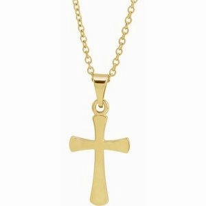 Platinum Cross 18" Necklace