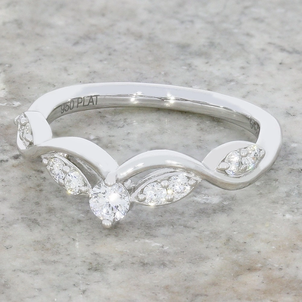 Platinum Diamond Set Wishbone Ring 0.33cts