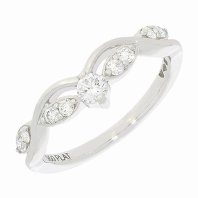 Platinum Diamond Set Wishbone Ring 0.33cts