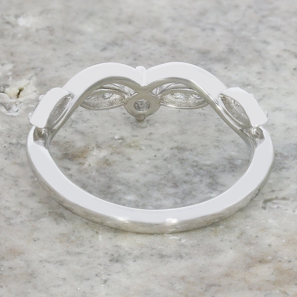 Platinum Diamond Set Wishbone Ring 0.33cts