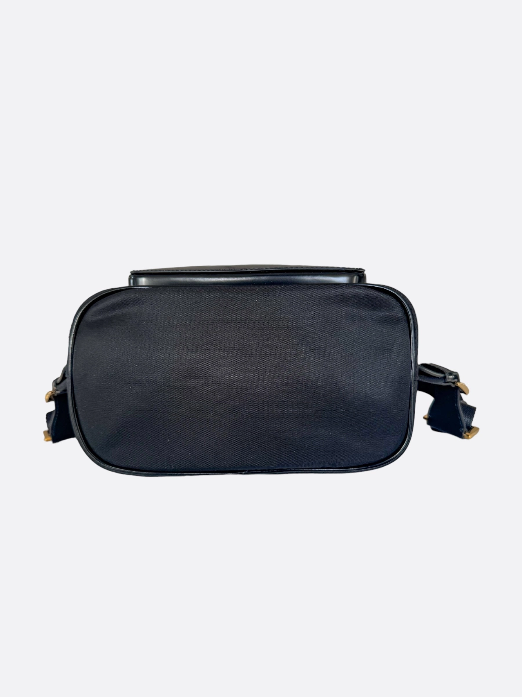 Prada Black & Gold Nylon Leather Backpack