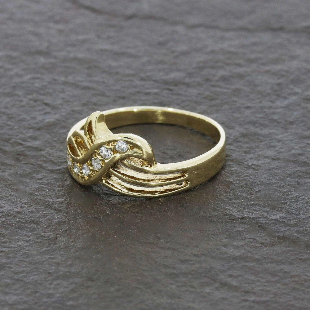 Pre Owned 14ct Yellow Gold Cubic Zirconia Dress Ring