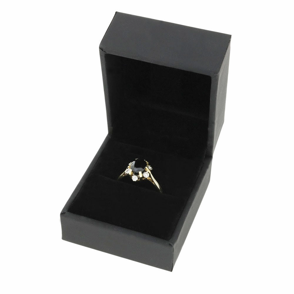 Pre Owned 9ct Yellow Gold Sapphire and Diamond Cluster Ring