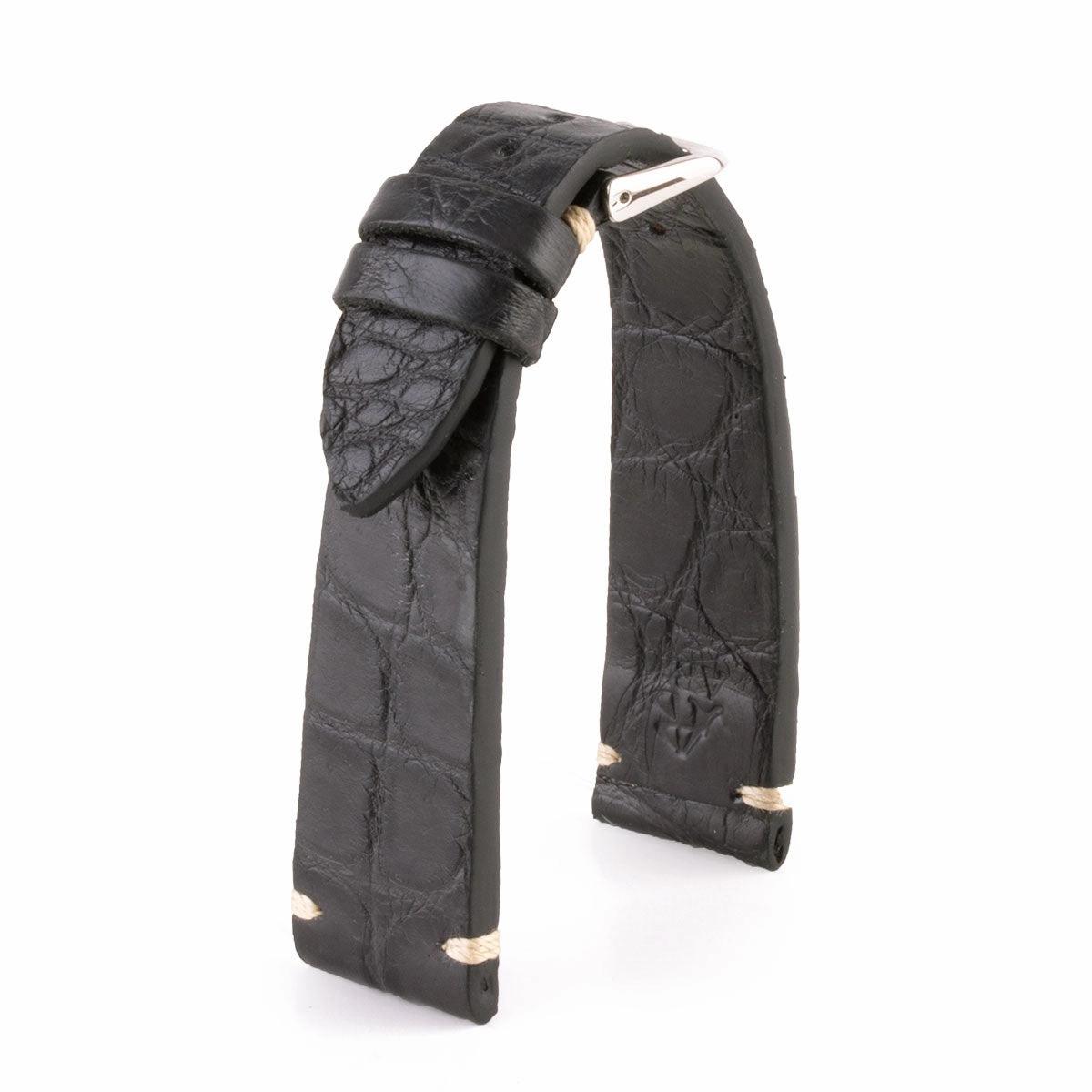 Premium Vintage watchband - Alligator leather strap (black, brown, grey, blue, kaki, red...)