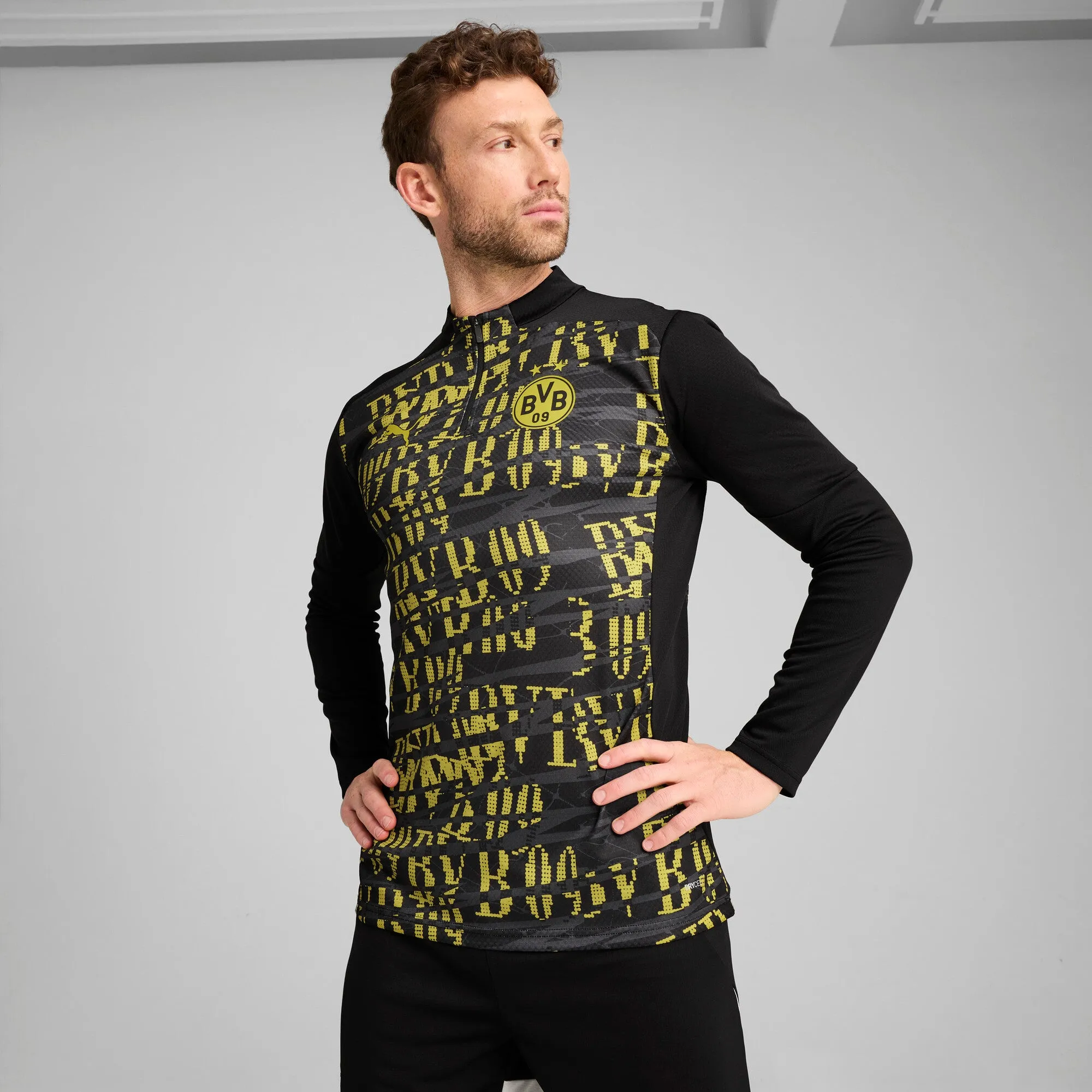 PUMA Men's Borussia Dortmund Pre-Match Quarter-Zip Top