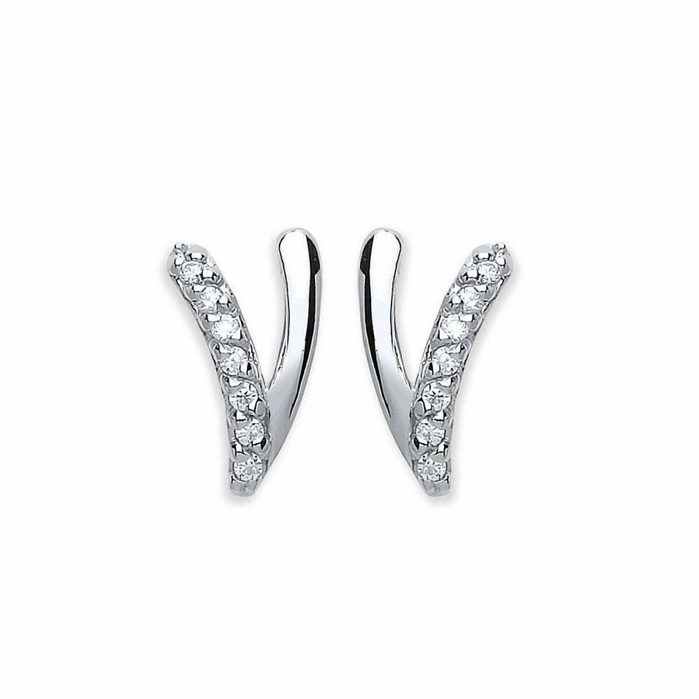 Purity Sterling Silver Cubic Zirconia Stud Earrings PUR3852ES
