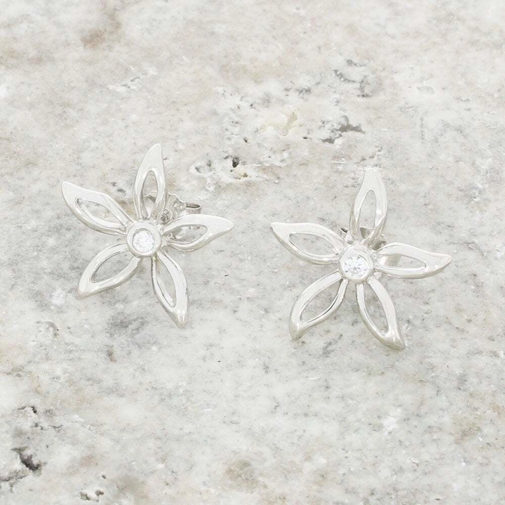 Purity Sterling Silver Flower Stud Earrings PUR1150ES
