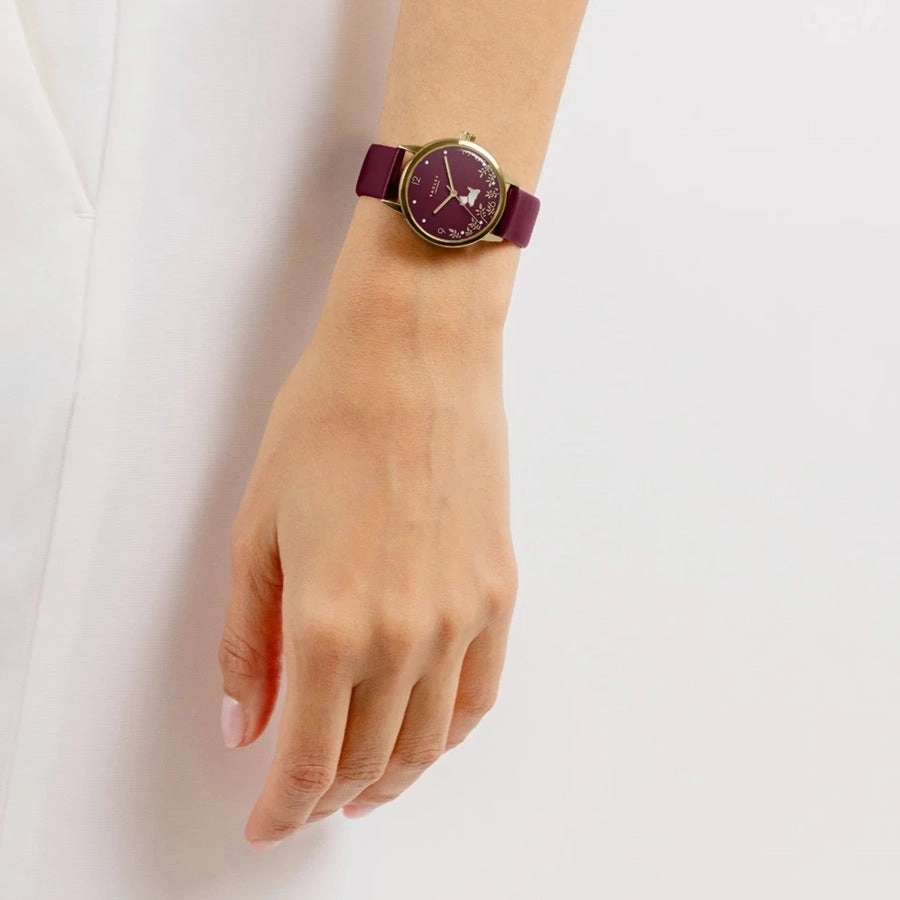 Radley Burgundy Leather Strap Ladies Watch RY21782A
